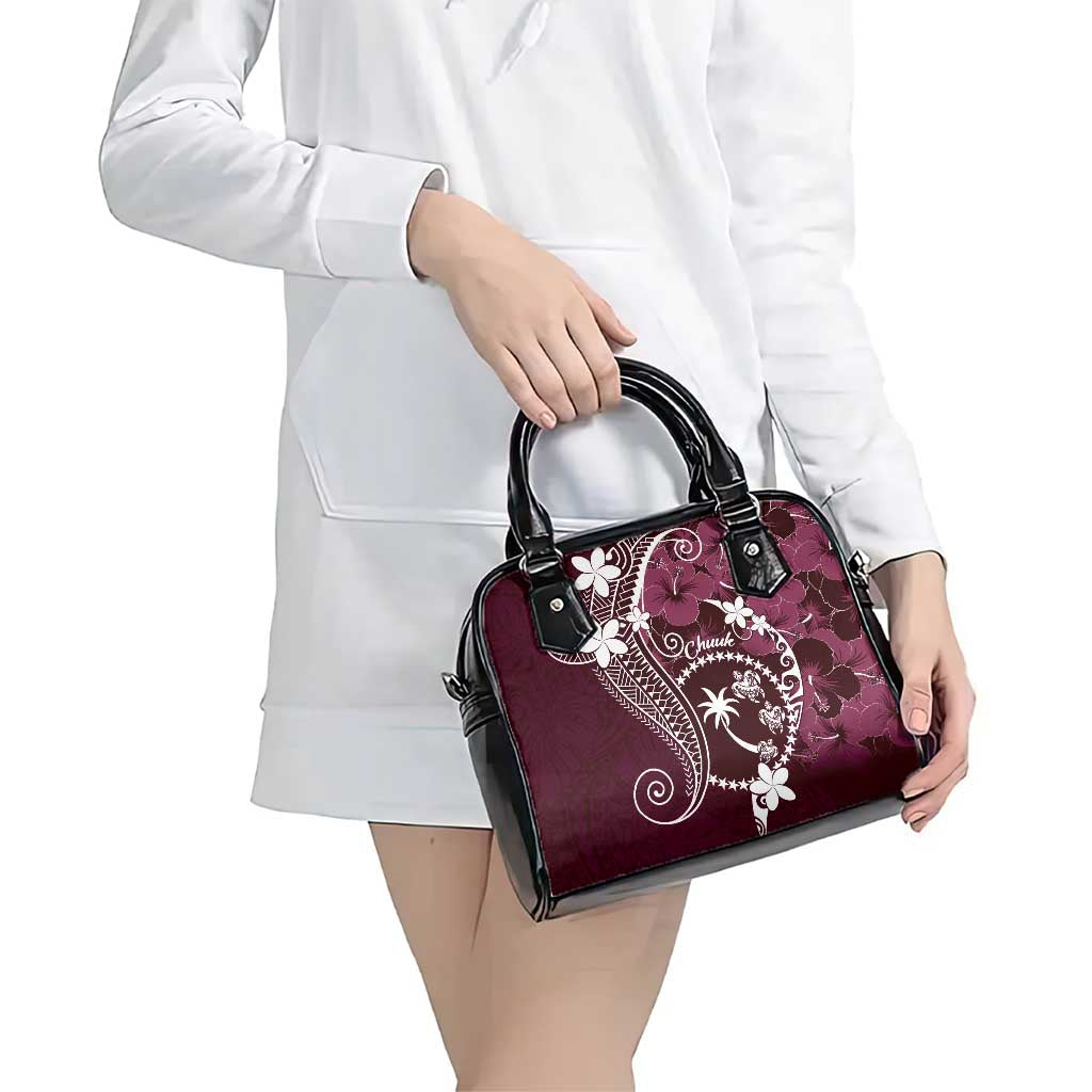 FSM Chuuk Shoulder Handbag Turtle Tropical Flowers Polynesian - Pink LT14 - Polynesian Pride