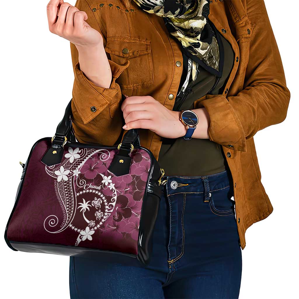 FSM Chuuk Shoulder Handbag Turtle Tropical Flowers Polynesian - Pink LT14 - Polynesian Pride