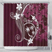 FSM Chuuk Shower Curtain Turtle Tropical Flowers Polynesian - Pink LT14 - Polynesian Pride