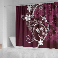 FSM Chuuk Shower Curtain Turtle Tropical Flowers Polynesian - Pink LT14 - Polynesian Pride