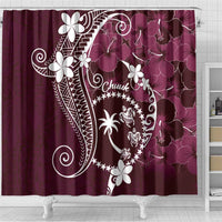 FSM Chuuk Shower Curtain Turtle Tropical Flowers Polynesian - Pink LT14 - Polynesian Pride