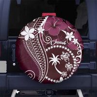 FSM Chuuk Spare Tire Cover Turtle Tropical Flowers Polynesian - Pink LT14 - Polynesian Pride