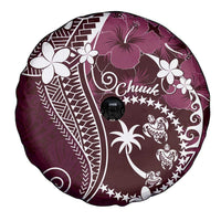 FSM Chuuk Spare Tire Cover Turtle Tropical Flowers Polynesian - Pink LT14 - Polynesian Pride