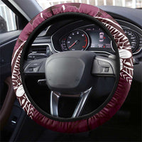 FSM Chuuk Steering Wheel Cover Turtle Tropical Flowers Polynesian - Pink LT14 - Polynesian Pride