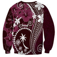 FSM Chuuk Sweatshirt Turtle Tropical Flowers Polynesian - Pink LT14 - Polynesian Pride