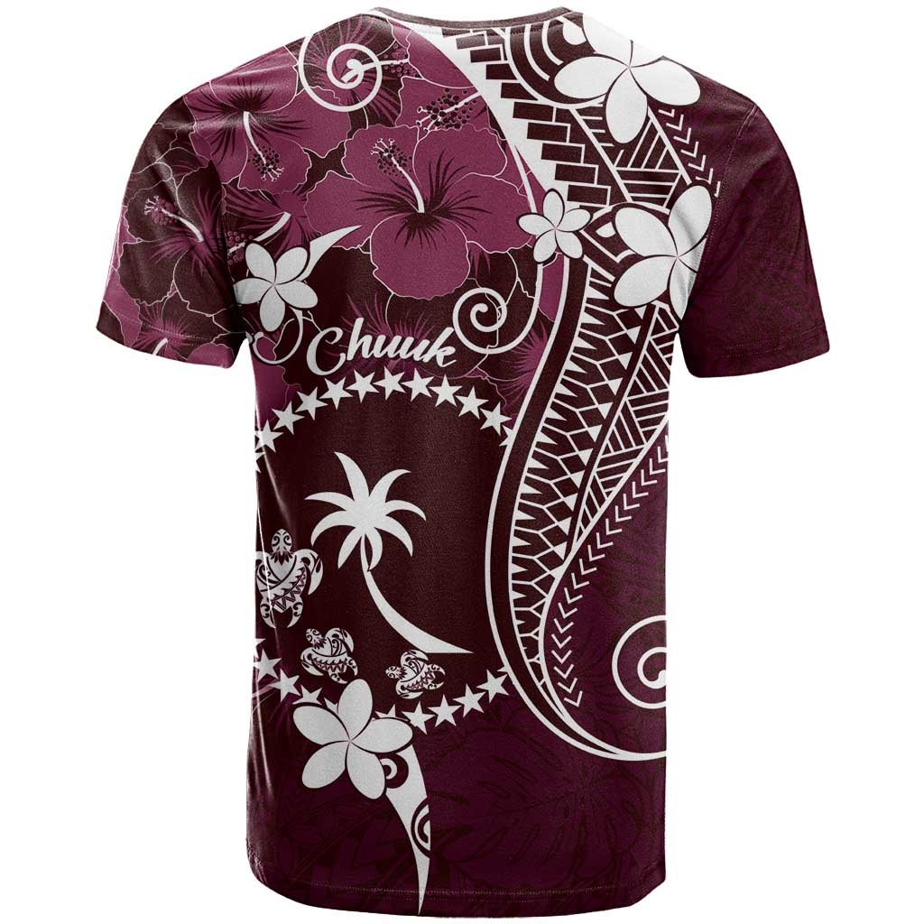 FSM Chuuk T Shirt Turtle Tropical Flowers Polynesian - Pink LT14 - Polynesian Pride