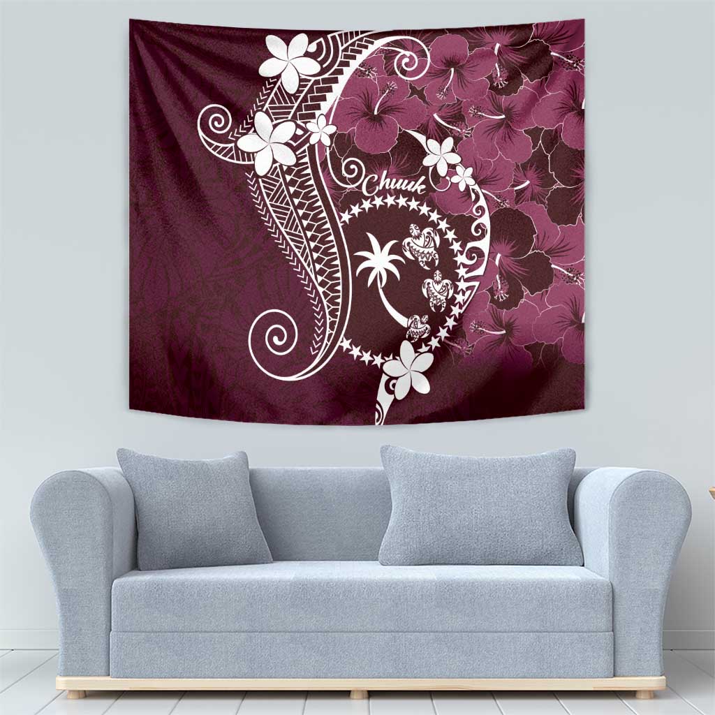FSM Chuuk Tapestry Turtle Tropical Flowers Polynesian - Pink LT14 - Polynesian Pride