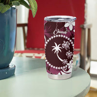 FSM Chuuk Tumbler Cup Turtle Tropical Flowers Polynesian - Pink LT14 - Polynesian Pride