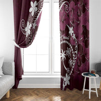 FSM Chuuk Window Curtain Turtle Tropical Flowers Polynesian - Pink LT14 - Polynesian Pride