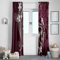 FSM Chuuk Window Curtain Turtle Tropical Flowers Polynesian - Pink LT14 - Polynesian Pride