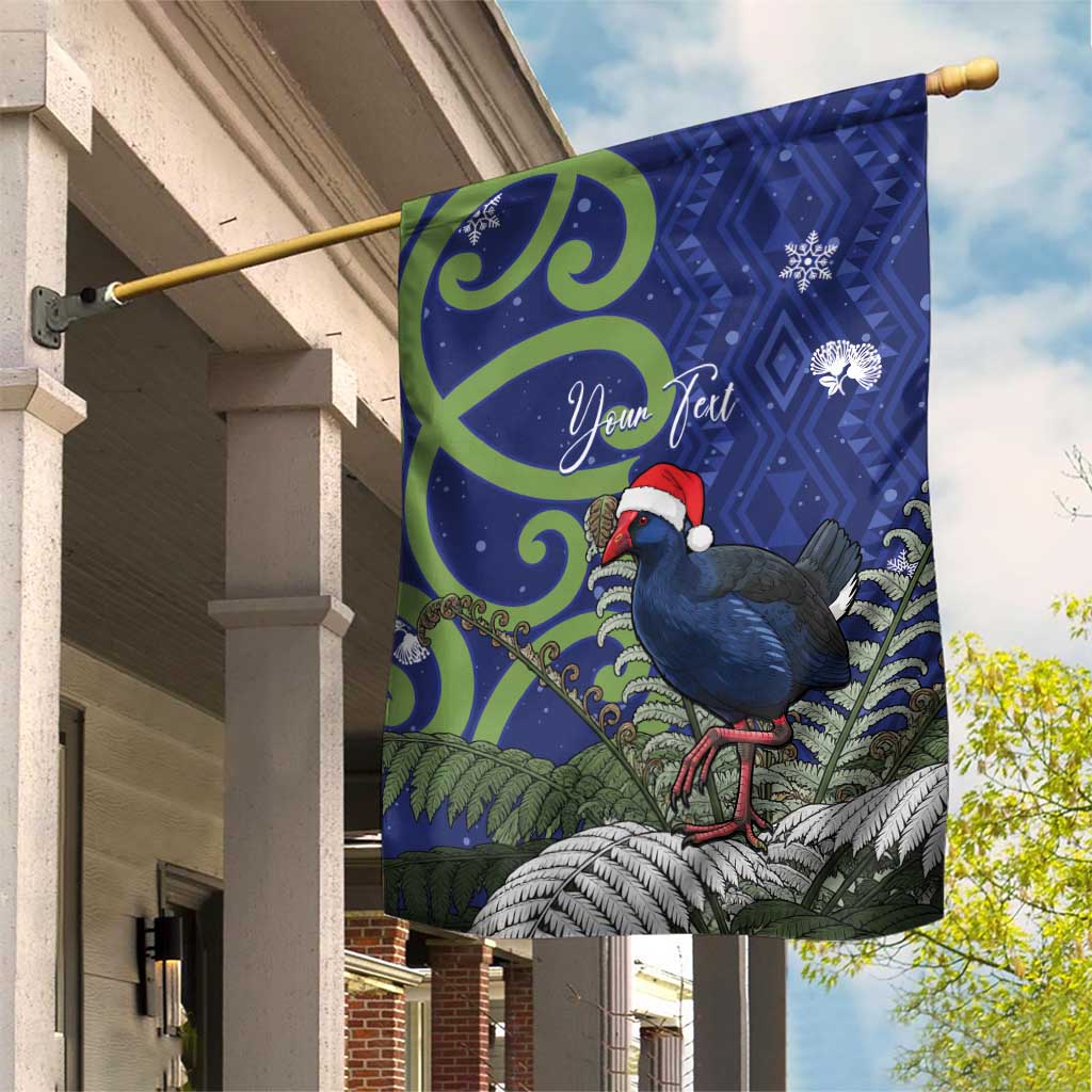 Personalized New Zealand Pukeko Christmas Garden Flag Meri Kirihimete Taniko Ponga Koru Blue LT14 House Flag Blue - Polynesian Pride