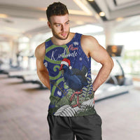Personalized New Zealand Pukeko Christmas Men Tank Top Meri Kirihimete Taniko Ponga Koru Blue LT14 Blue - Polynesian Pride