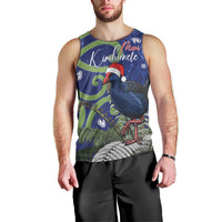 Personalized New Zealand Pukeko Christmas Men Tank Top Meri Kirihimete Taniko Ponga Koru Blue LT14 - Polynesian Pride