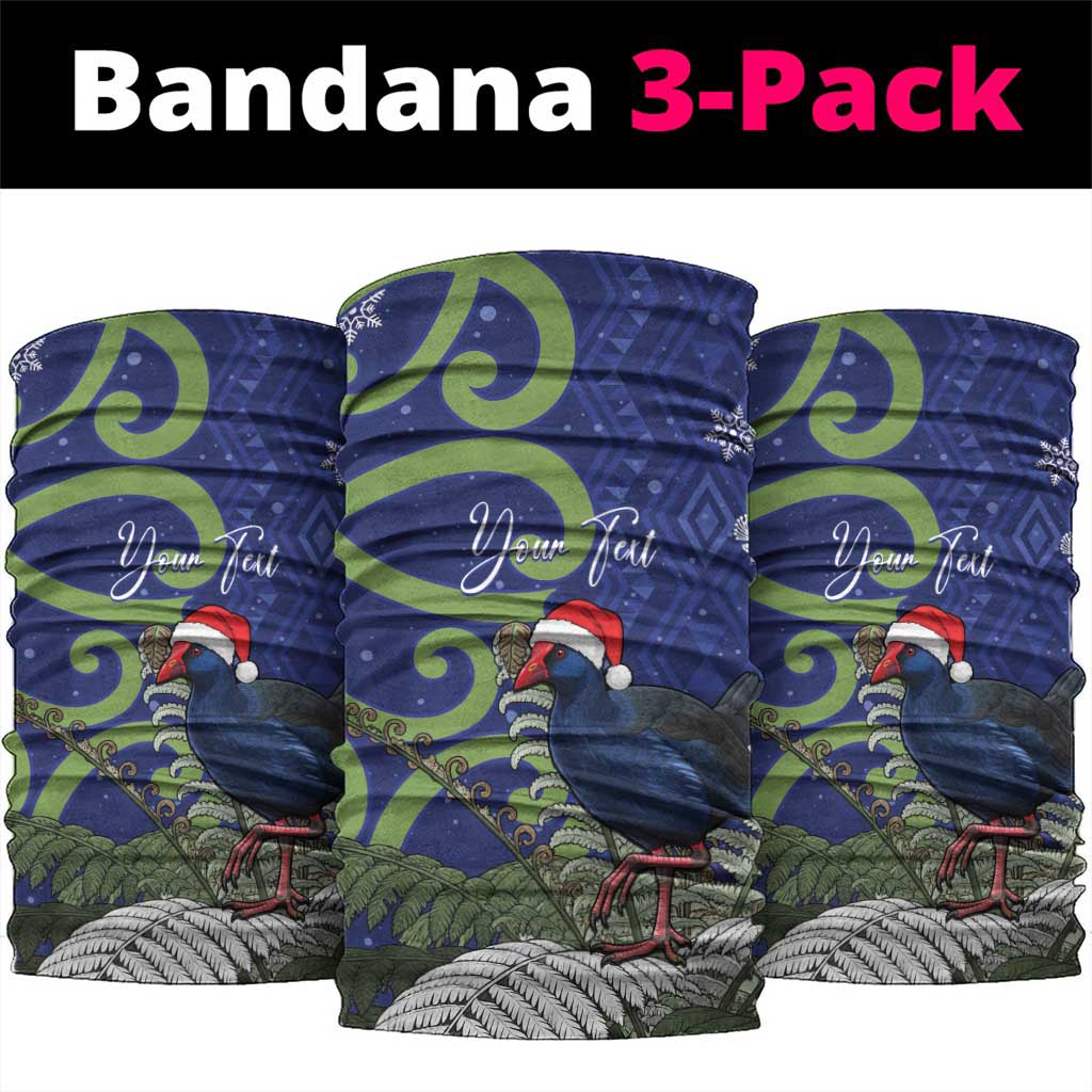 Personalized New Zealand Pukeko Christmas Neck Gaiter Meri Kirihimete Taniko Ponga Koru Blue LT14 package One Size: 25*50cm Blue - Polynesian Pride