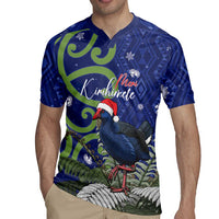 Personalized New Zealand Pukeko Christmas Rugby Jersey Meri Kirihimete Taniko Ponga Koru Blue LT14 - Polynesian Pride