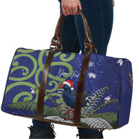 Personalized New Zealand Pukeko Christmas Travel Bag Meri Kirihimete Taniko Ponga Koru Blue LT14 - Polynesian Pride