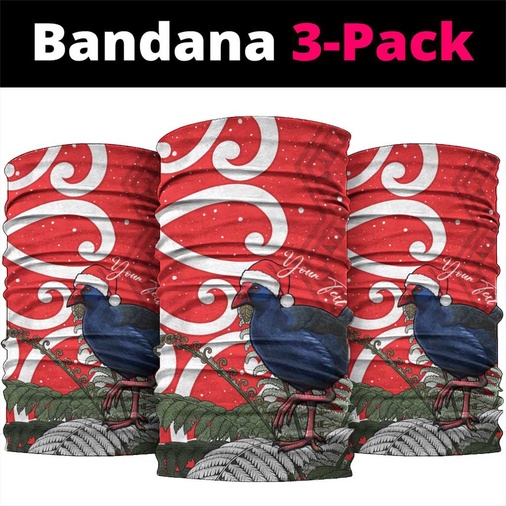 Personalized New Zealand Pukeko Christmas Neck Gaiter Meri Kirihimete Taniko Ponga Koru Red LT14 package One Size: 25*50cm Red - Polynesian Pride