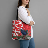 Personalized New Zealand Pukeko Christmas Tote Bag Meri Kirihimete Taniko Ponga Koru Red LT14 - Polynesian Pride