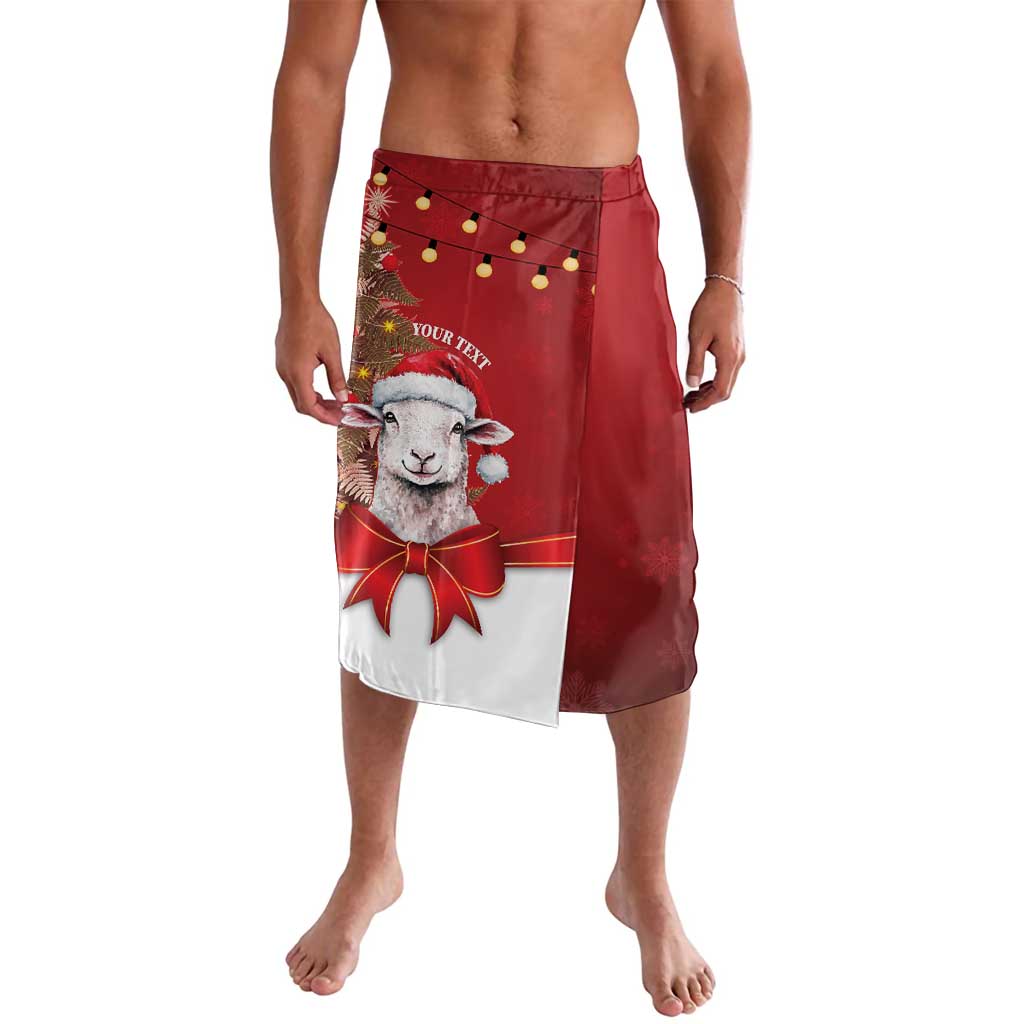 Personalized New Zealand Sheep Christmas Lavalava Hipi Meri Kirihimete Silver Fern Xmas Tree LT14 Red - Polynesian Pride