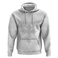 Peniamina Gospel Day Niue Hoodie Cross Dove Hiapo Pattern White LT14 Pullover Hoodie White - Polynesian Pride