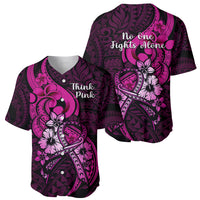 Polynesia Breast Cancer Awareness Baseball Jersey Think Pink Polynesian Ribbon Black Version LT14 - Polynesian Pride