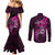 polynesia-breast-cancer-awareness-couples-matching-mermaid-dress-and-long-sleeve-button-shirts-think-pink-polynesian-ribbon-black-version