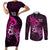 polynesia-breast-cancer-awareness-couples-matching-short-sleeve-bodycon-dress-and-long-sleeve-button-shirts-think-pink-polynesian-ribbon-black-version