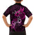 Polynesia Breast Cancer Awareness Family Matching Puletasi Dress and Hawaiian Shirt Think Pink Polynesian Ribbon Black Version LT14 - Polynesian Pride