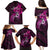 Polynesia Breast Cancer Awareness Family Matching Puletasi Dress and Hawaiian Shirt Think Pink Polynesian Ribbon Black Version LT14 - Polynesian Pride