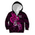 Polynesia Breast Cancer Awareness Kid Hoodie Think Pink Polynesian Ribbon Black Version LT14 Zip Hoodie Pink - Polynesian Pride