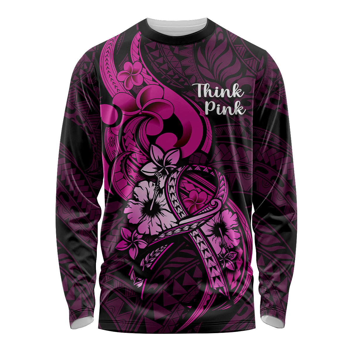 polynesia-breast-cancer-awareness-long-sleeve-shirt-think-pink-polynesian-ribbon-black-version