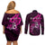 personalised-polynesia-breast-cancer-awareness-couples-matching-off-shoulder-short-dress-and-long-sleeve-button-shirts-think-pink-polynesian-ribbon-black-version