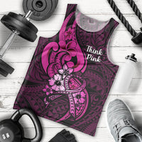 Personalised Polynesia Breast Cancer Awareness Men Tank Top Think Pink Polynesian Ribbon Black Version LT14 Pink - Polynesian Pride