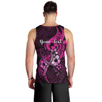 Personalised Polynesia Breast Cancer Awareness Men Tank Top Think Pink Polynesian Ribbon Black Version LT14 - Polynesian Pride