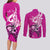 polynesia-breast-cancer-awareness-couples-matching-long-sleeve-bodycon-dress-and-long-sleeve-button-shirts-think-pink-polynesian-ribbon-white-version