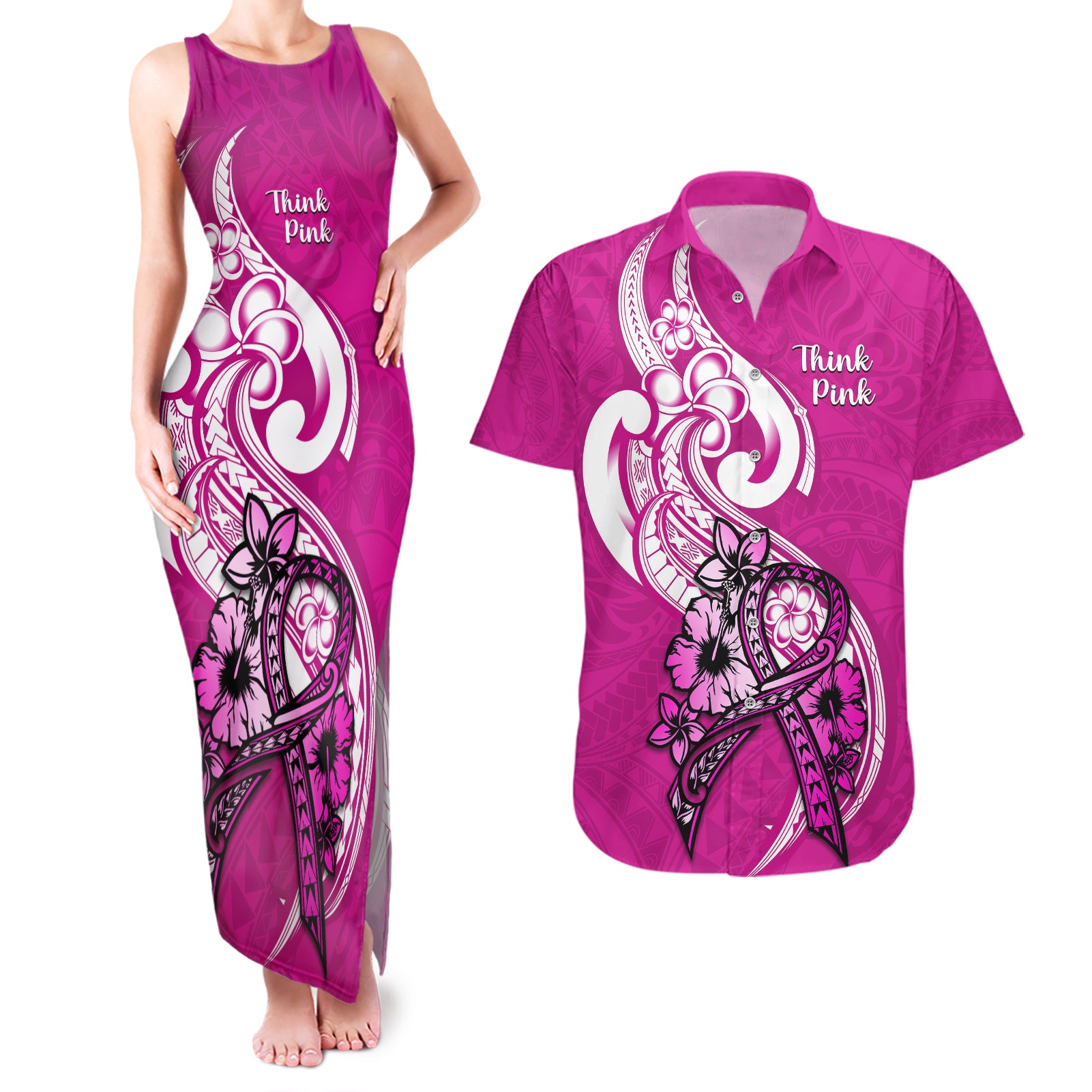 polynesia-breast-cancer-awareness-couples-matching-tank-maxi-dress-and-hawaiian-shirt-think-pink-polynesian-ribbon-white-version