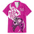 Polynesia Breast Cancer Awareness Family Matching Puletasi Dress and Hawaiian Shirt Think Pink Polynesian Ribbon White Version LT14 Dad's Shirt - Short Sleeve Pink - Polynesian Pride