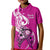 Polynesia Breast Cancer Awareness Kid Polo Shirt Think Pink Polynesian Ribbon White Version LT14 Kid Pink - Polynesian Pride