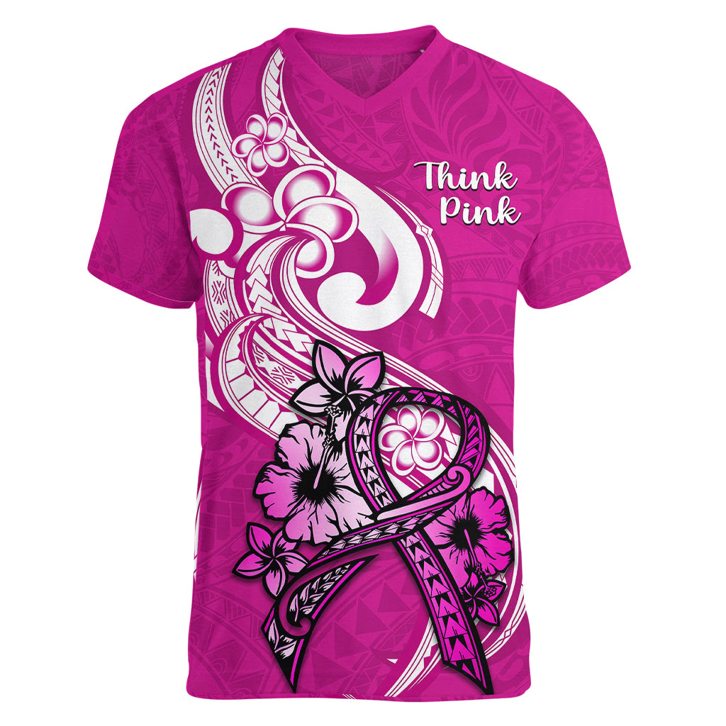 polynesia-breast-cancer-awareness-women-v-neck-t-shirt-think-pink-polynesian-ribbon-white-version