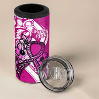 Polynesia Breast Cancer Awareness 4 in 1 Can Cooler Tumbler Think Pink Polynesian Ribbon White Version LT14 - Polynesian Pride