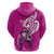 Personalised Polynesia Breast Cancer Awareness Hoodie Think Pink Polynesian Ribbon White Version LT14 - Polynesian Pride