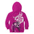 Personalised Polynesia Breast Cancer Awareness Kid Hoodie Think Pink Polynesian Ribbon White Version LT14 - Polynesian Pride