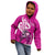 Personalised Polynesia Breast Cancer Awareness Kid Hoodie Think Pink Polynesian Ribbon White Version LT14 - Polynesian Pride