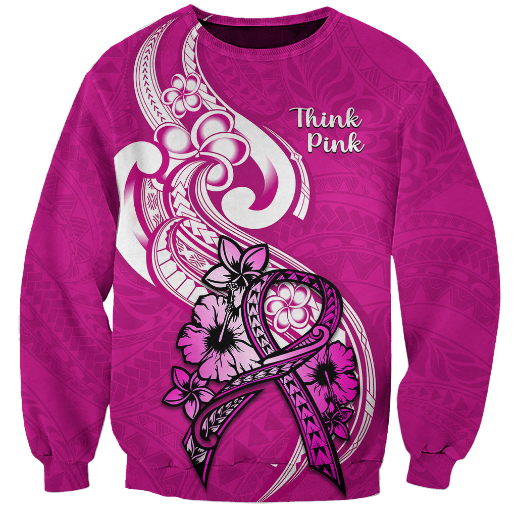 personalised-polynesia-breast-cancer-awareness-sweatshirt-think-pink-polynesian-ribbon-white-version