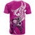 Personalised Polynesia Breast Cancer Awareness T Shirt Think Pink Polynesian Ribbon White Version LT14 - Polynesian Pride