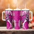 Polynesia Breast Cancer Awareness Tumbler With Handle Think Pink Polynesian Ribbon White Version