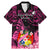 Presonalised Tonga Breast Cancer Awareness Family Matching Mermaid Dress and Hawaiian Shirt Pink Ribbon Brave Strong Warrior Tongan Ngatu Pattern LT14 Dad's Shirt - Short Sleeve Pink - Polynesian Pride