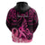 Presonalised Tonga Breast Cancer Awareness Hoodie Pink Ribbon Brave Strong Warrior Tongan Ngatu Pattern LT14 - Polynesian Pride