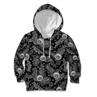 Hawaii Christmas Kid Hoodie Tropical Style With Coat Of Arms LT14 Black - Polynesian Pride