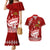 Personalised Tonga King Tupou I Day Couples Matching Mermaid Dress and Hawaiian Shirt Tongan Ngatu Pattern With Crown LT14 Red - Polynesian Pride